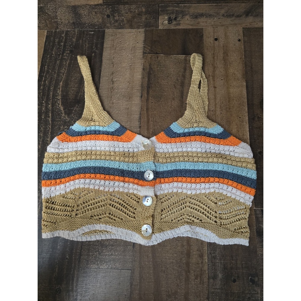 Women Crochet Boho Chic Crop Top Large Beach Granola Festival Peasant Cottage
